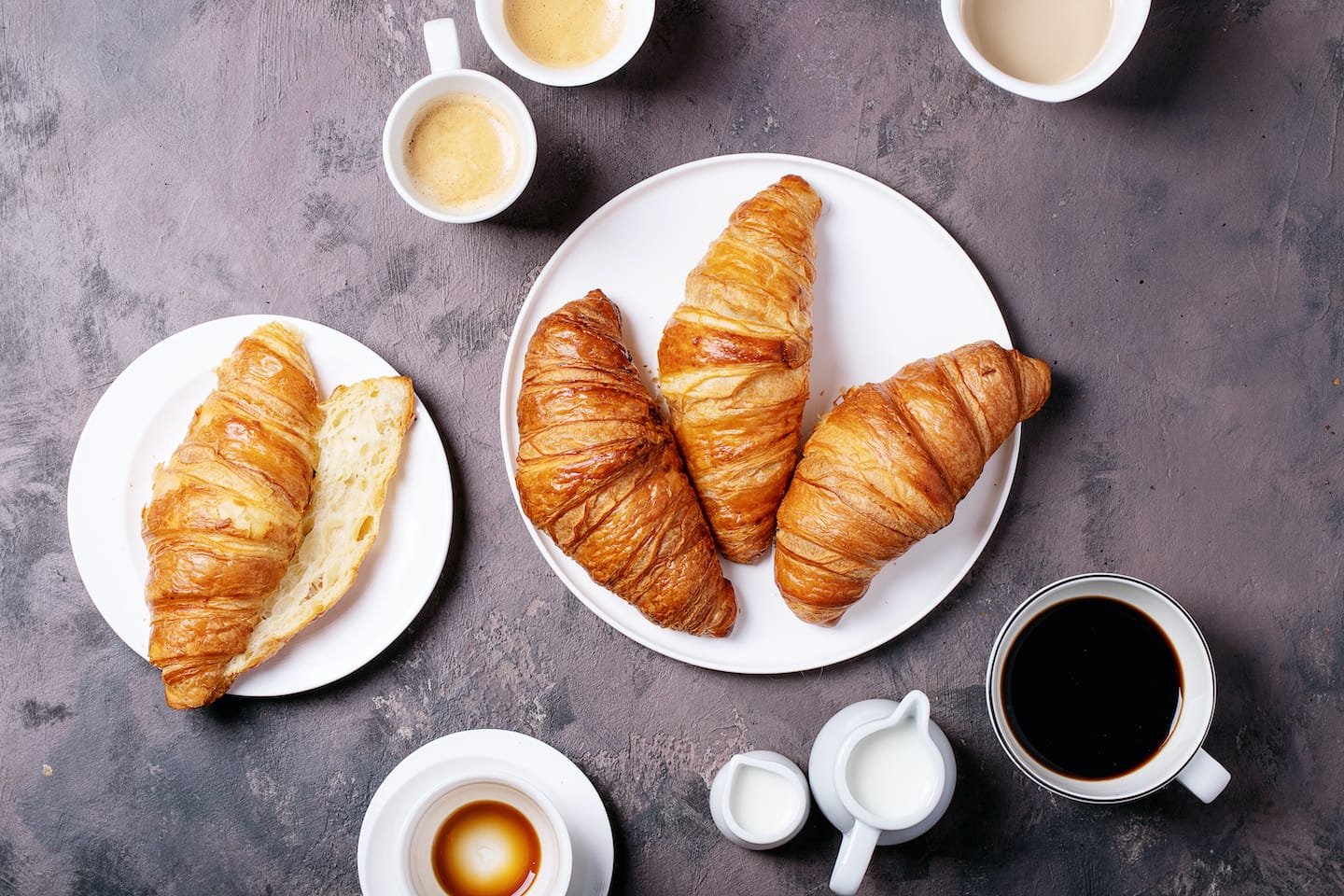 Fresh Coffee with Croissant